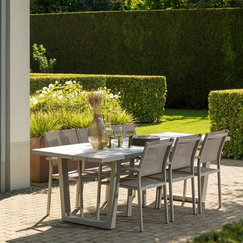 Fowl Tuinstoel Aluminium/Textileen Zand-2