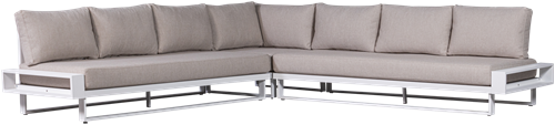 Flint Hoekbank Tuin Aluminium Wit/Naturel