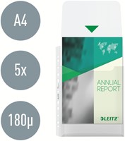 Harmonica showtas Leitz Premium met bovenklep copy safe PP A4  glashelder 5 stuks-3