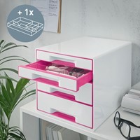 Ladenblok Leitz WOW 4 laden wit/roze-5