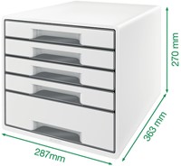 Ladenblok Leitz WOW 4 laden wit/ijsblauw-4