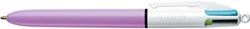 Bic Colours Fun 4-kleurenbalpen, medium, pastel inktkleuren, lichaam pastelroze