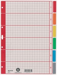 Tabbladen Leitz 4-gaats 4350 6-delig grijs karton