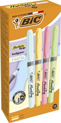Bic markeerstift Highlighter Grip Pastel, doos met 12 stuks