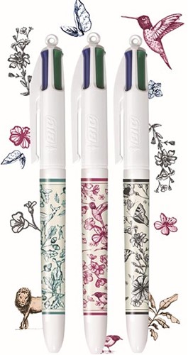 Bic Colours Décor Limited Edition 4-kleurenbalpen, medium, klassieke inktkleuren