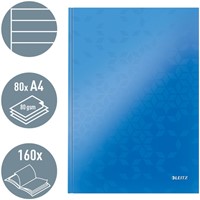 Notitieboek Leitz WOW A4 160blz 90gr lijn blauw-3