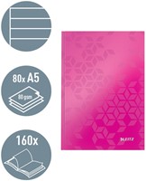 Notitieboek Leitz WOW A5 160blz 90gr lijn roze-1