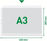Showtas Leitz Premium copy safe 0.13mm PP A3 landscape transparant 50 stuks-2