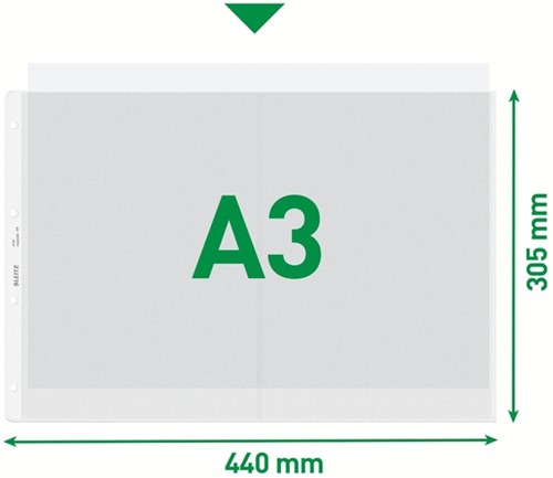 Showtas Leitz Premium copy safe 0.13mm PP A3 landscape transparant 50 stuks-2