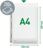 Harmonica showtas Leitz Premium 0.17mm metalen perforatiestrip copy safe A4 glashelder 3 stuks-3