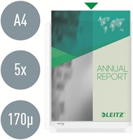 Harmonica showtas Leitz Premium met perforatiestrip 180µ PVC A4 5 stuks glashelder 5 stuks-3