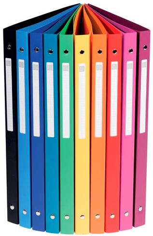 Exacompta ringmap, voor ft A4, uit ondoorschijnend PP,4 ringen van 15mm,geassorteerde kleuren