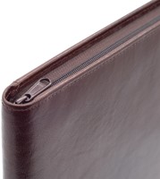 Schrijfmap van der Spek A5 buffelleer + rits bruin-2