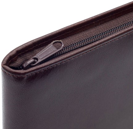 Schrijfmap van der Spek A4 + rits leer bruin-2