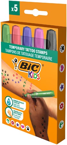 Bic Kids tijdelijke tattoo stempels, assorti, set van 5 stuks-3