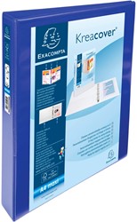 Exacompta Kreacover personaliseerbare ringmap blauw 4 ringen van 25 mm