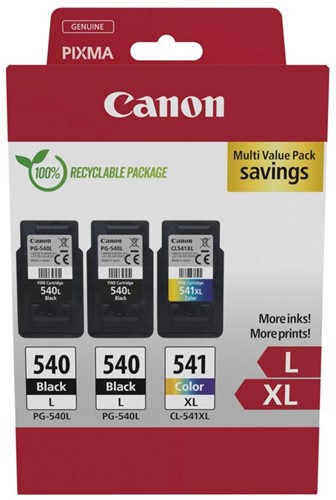 Canon inktcartridge 2 x PG-540L + 1 x CL-541XL, 300 - 400 pagina's, OEM 5224B017, 4 kleuren