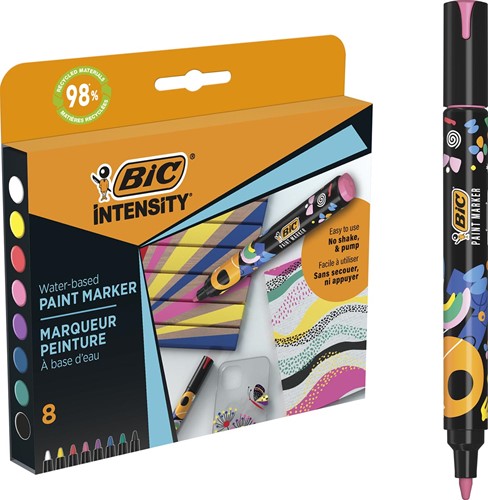 BIC Intensity paintmarker, levendige kleuren, set van 8 stuks
