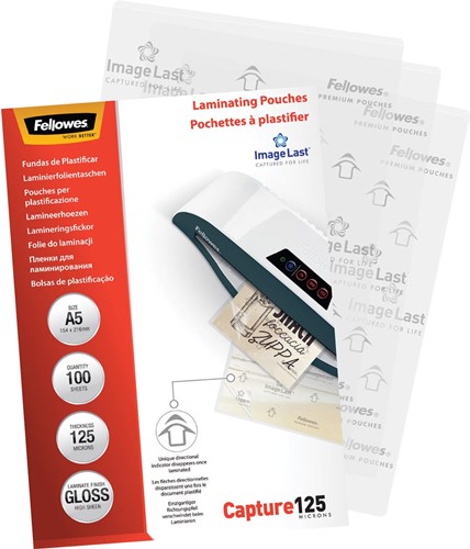 Fellowes lamineerhoes Capture125 ft A5, 250 micron (2 x 125 micron), pak van 100 stuks-2