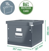 Hangmappenbox Leitz click & store WOW gerecycled karton 357x285x367mm zwart-3