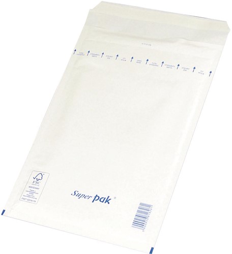 OFFICE products luchtkussenenveloppen, met stripsluiting, 150 x 215 mm, wit, pak van 10 stuks