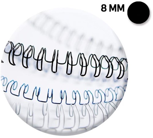 Fellowes draadruggen, doos van 100 stuks, 8 mm, zwart