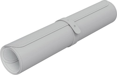 Leitz bureauonderlegger en muismat, lederlook, ft 80 x 40 cm, lichtgrijs-2