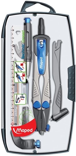 Maped passer Technic Compact 7-delige passerdoos: 1 passer Technic Compact, 1 verlengstuk, 1 universee...