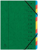 Exacompta Sorteermap 12-delig, groen