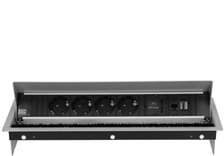 Inbouw Stekkerdoos Bachmann Coni 4x 230V + 2x USB + 1x Cat6+ 1x HDMI - Zwart
