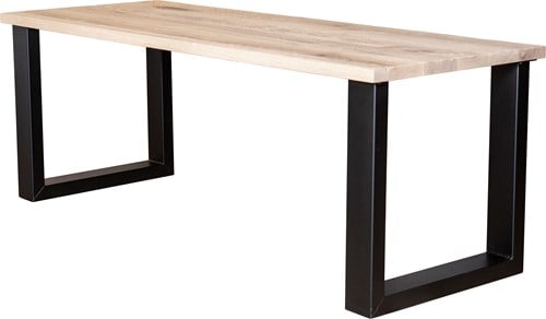Tafel met stalen U-frame en eiken blad - 240 x 100 cm