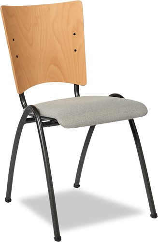 Stoel Guinea rug van hout zitting gestoffeerd