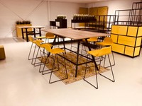 Bridge vergadertafel rechthoek 110 cm hoog met voetensteun-3