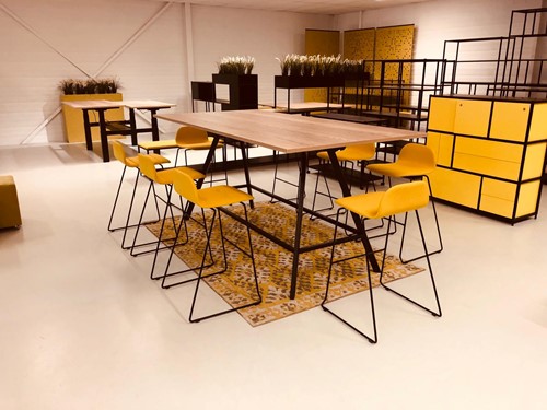 Bridge vergadertafel rechthoek 110 cm hoog met voetensteun-3