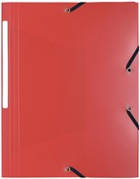 Exacompta elastomap A4, uit PP, 3 kleppen en elastiek rood