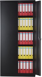 Bisley draaideurkast, ft 195 x 91,4 x 40 cm (h x b x d), 4 legborden, zwart-2