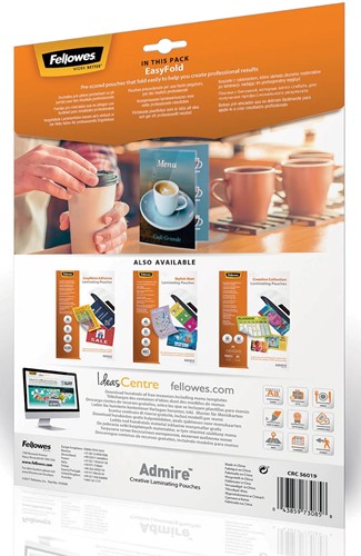 Fellowes lamineerhoes Admire Easyfold Enhance80 ft A4, 160 micron (2 x 80 micron), pak van 25 stuks 25 Stuk-2