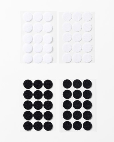 Klittenband Folia rond 2cm 15 stuks zwart 15 stuks wit-2