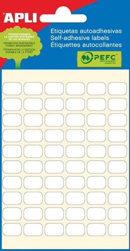 Apli witte etiketten ft 8 x 12 mm (b x h), 360 stuks, 60 per blad (2667)