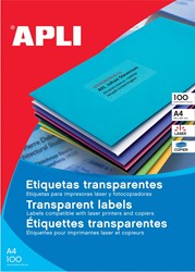 Apli Transparante etiketten ft 70 x 37 mm (b x h), 480 stuks, 24 per blad, doos van 20 blad