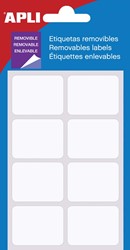 Apli afneembare witte etiketten ft 25 x 40 mm (b x h), 56 stuks, 8 per blad (1895), etui van 7 blad