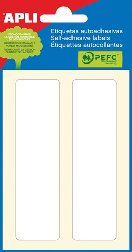 Apli witte etiketten ft 38 x 102 mm (b x h), 12 stuks, 2 per blad (2685)