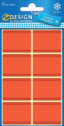Avery diepvriesetiketten in blister, rood, 40 etiketten