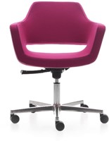 Vergaderstoel Nano met 5-teens kruisvoet aluminium gepolijst Donati mechaniek