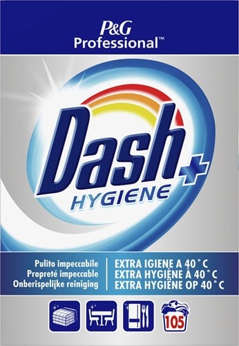 Dash Professional Hygiëne Plus waspoeder, doos van 6,5 kg, 105 wasbeurten