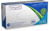 Handschoenen uit latex, extra large, wit, poedervrij, doos van 100 stuks