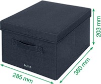 Leitz stoffen opbergdoos, medium, grijs, set van 2 stuks-2