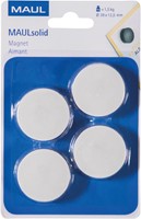 MAUL magneet Solid, 38 mm, trekkracht 1,5 kg, blister van 4 stuks, wit
