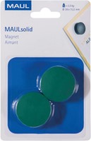 MAUL magneet Solid, 38 mm, trekkracht  2,5 kg, blister van 2 stuks, groen