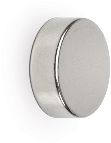 MAUL neodymium schijfmagneet, ft 15 x 5 mm, trekkracht 4,5 kg, zilver, blister van 4 stuks-2